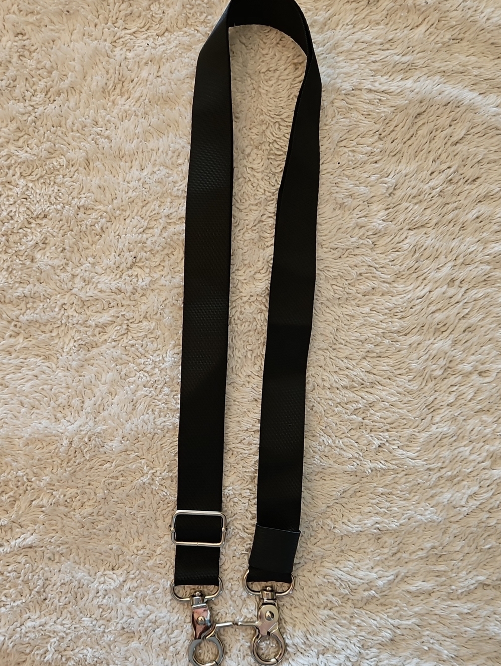 LaVieatrac Black Crossbody Strap with Heavy Duty Silver Hardware